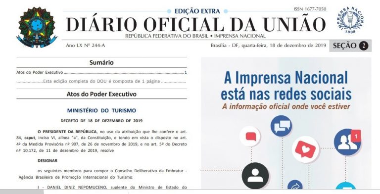 Leia mais sobre o artigo Presidente da ABIH-RN, José Odécio, é nomeado pelo Presidente da República, membro do Conselho Deliberativo da Embratur